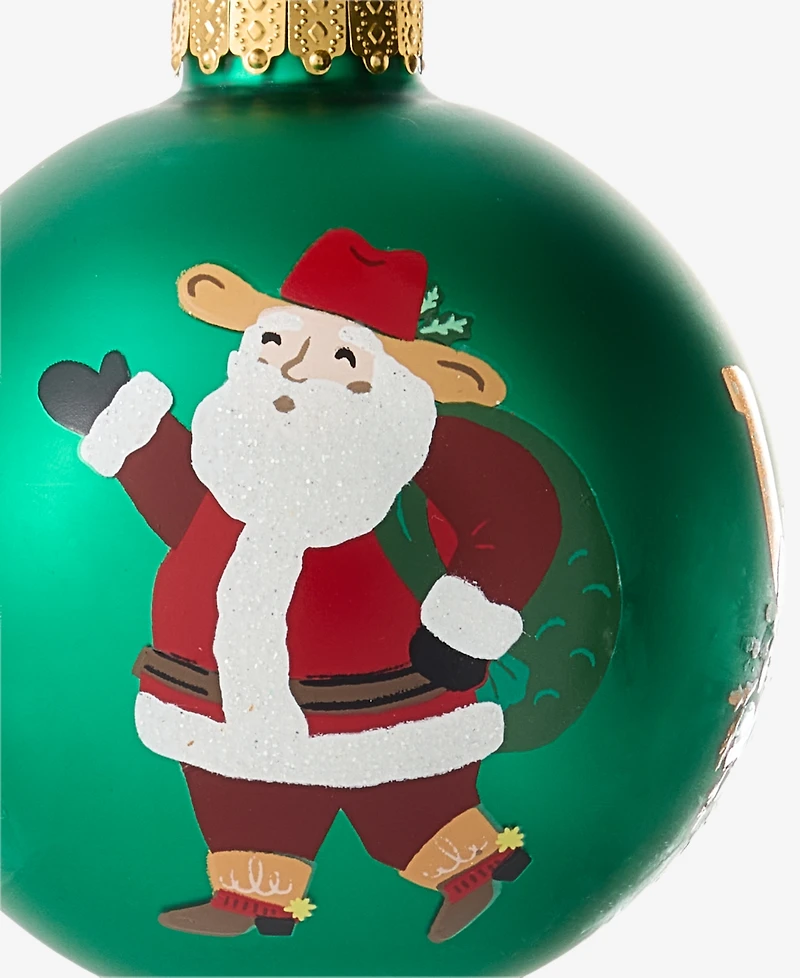 Holiday Lane Texas Cowboy Santa Ball Ornament, Macy's Exclusive