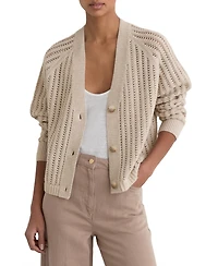 Reiss Women's Constance Stitch Knitted Cardigan