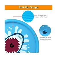 Aofar 68" Splash Pad Sprinkler Play Mat Inflatable Shark Pool