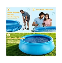 Aofar 96" Inflatable Pool Family Above Ground Blow Up Yard Outdoor Summer Water Fun
