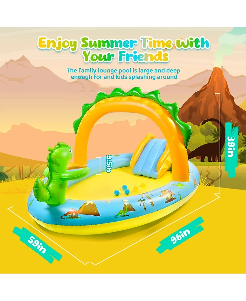 Aofar 96'' Inflatable Dinosaur Pool Slide Sprinkler Garden