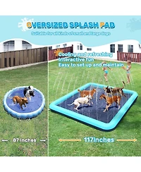 Aofar 117'' Dog Splash Pad Sprinkler Pool Outdoor