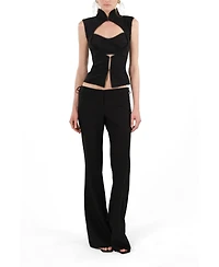 Nocturne Women's Side-Tie Low-Rise Slim Fit Trousers
