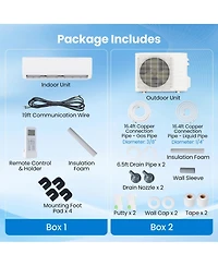 Gymax Btu Mini Split Air Conditioner and Heater w/ Heat Pump and Installation Kit