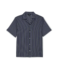 Reiss Men's Griff Textured Stripe Cuban Shirt