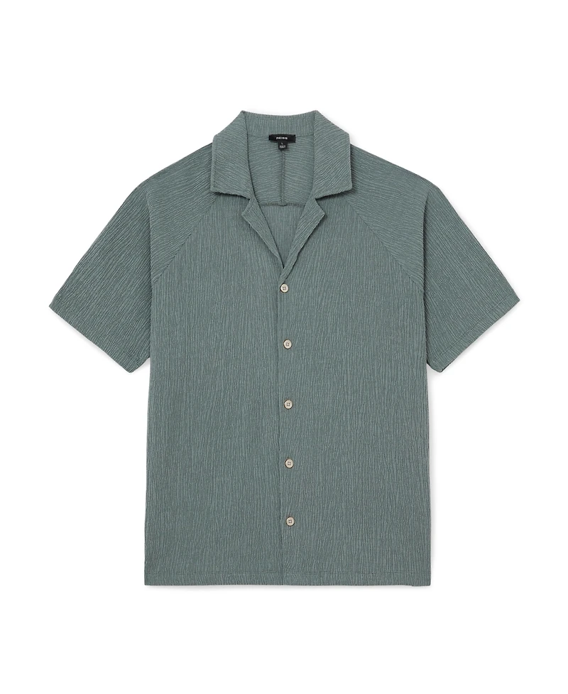 Reiss Men's Knox Textured Raglan Cuban Shirt
