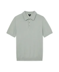 Reiss Men's Manor Half Button Merino Wool Polo Shirt