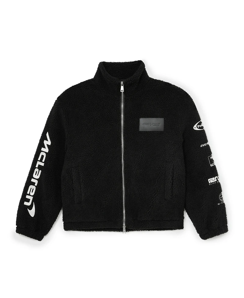 Reiss Men's Nylo Logo Embroidered Fleece Jacket