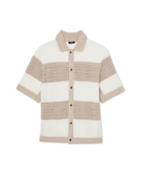 Reiss Men's Marek Button Through Block Stripe Shirt