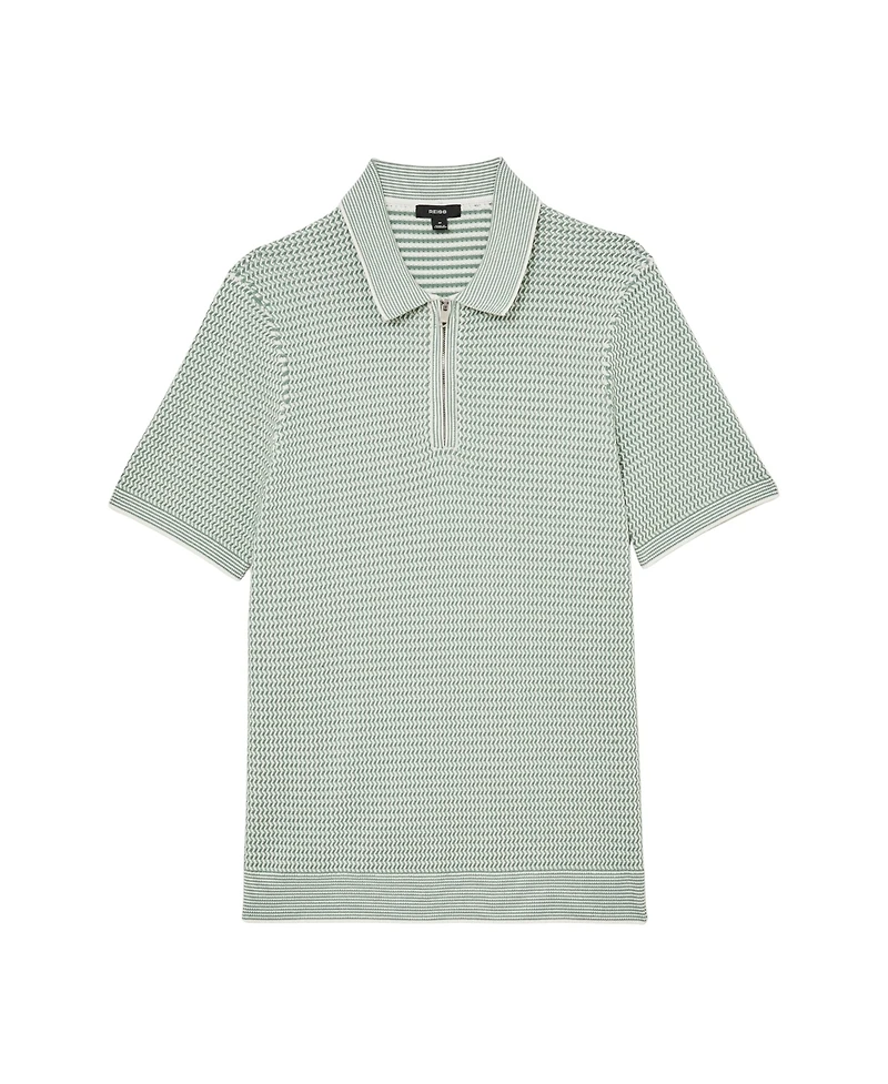 Reiss Men's Brink Half Zip Textured Polo Shirt