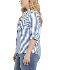 Ny Collection Plus 3/4-Sleeve Roll Tab Top