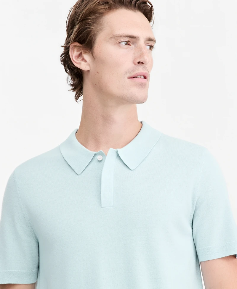 Alfani Men's Merino Wool-Blend Regular-Fit Polo Shirt, Macy's Exclusive