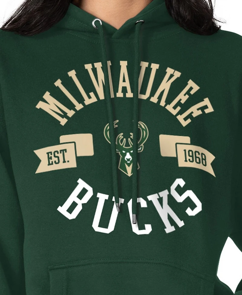G-iii 4Her by Carl Banks Women's Green Milwaukee Bucks City Pullover Hoodie
