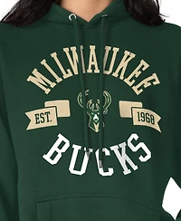 G-iii 4Her by Carl Banks Women's Green Milwaukee Bucks City Pullover Hoodie