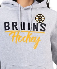 G-iii 4Her by Carl Banks Women's Heather Gray Boston Bruins Team Sport Tri-Blend Fleece Hoodie