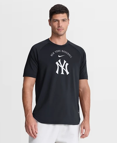 Nike Men's Navy New York Yankees Authentic Collection Batting Practice Pre-Game Raglan Dri-fit T -Shirt