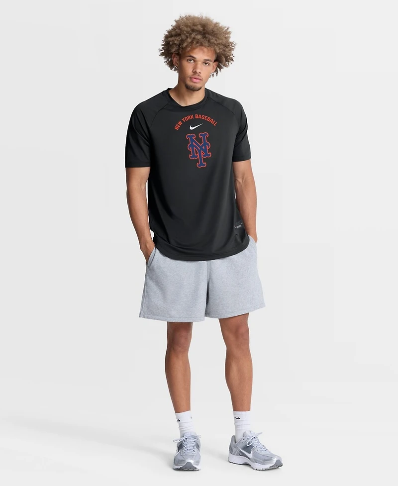 Nike Men's Black New York Mets Authentic Collection Batting Practice Pre-Game Raglan Dri-fit T-Shirt