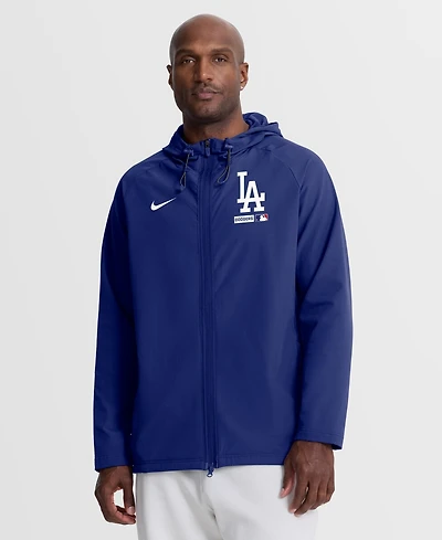 Nike Men's Royal Los Angeles Dodgers Authentic Collection Raglan Therma-fit Full-Zip Hooded Jacket