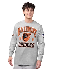 Starter Men's 2-Pack Heather Gray/Orange Baltimore Orioles Long Sleeve Short T-Shirt Set