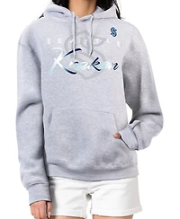 G-iii 4Her by Carl Banks Women's Gray Seattle Kraken Shadow Logo Fleece Hoodie
