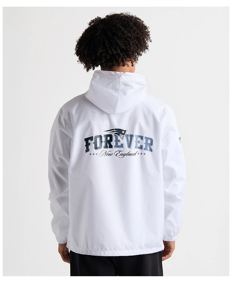 Charles River x New England Men's Patriots White Pack-n-Go Half-Zip Hoodie