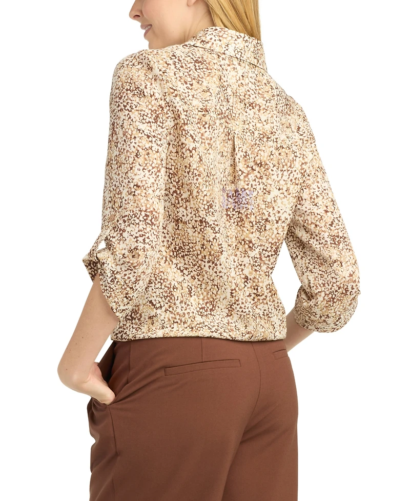 Bcx Women's Collared Button-Front Shirt
