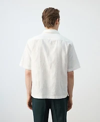 Mango Men's Regular-Fit Cotton Bowling Collar Shirt