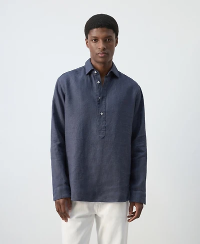 Mango Men's Linen Relaxed Fit Shirt