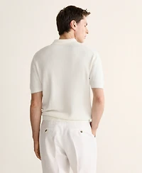 Mango Men's Cotton-Lyocell Knit Polo Shirt