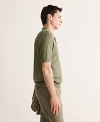 Mango Men's Fine Cable-Knit Polo Shirt