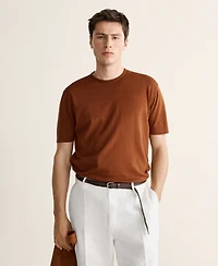 Mango Men's Cotton Fine-Knit T-Shirt