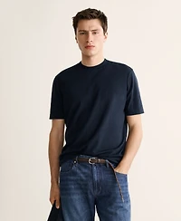 Mango Men's Cotton Fine-Knit T-Shirt