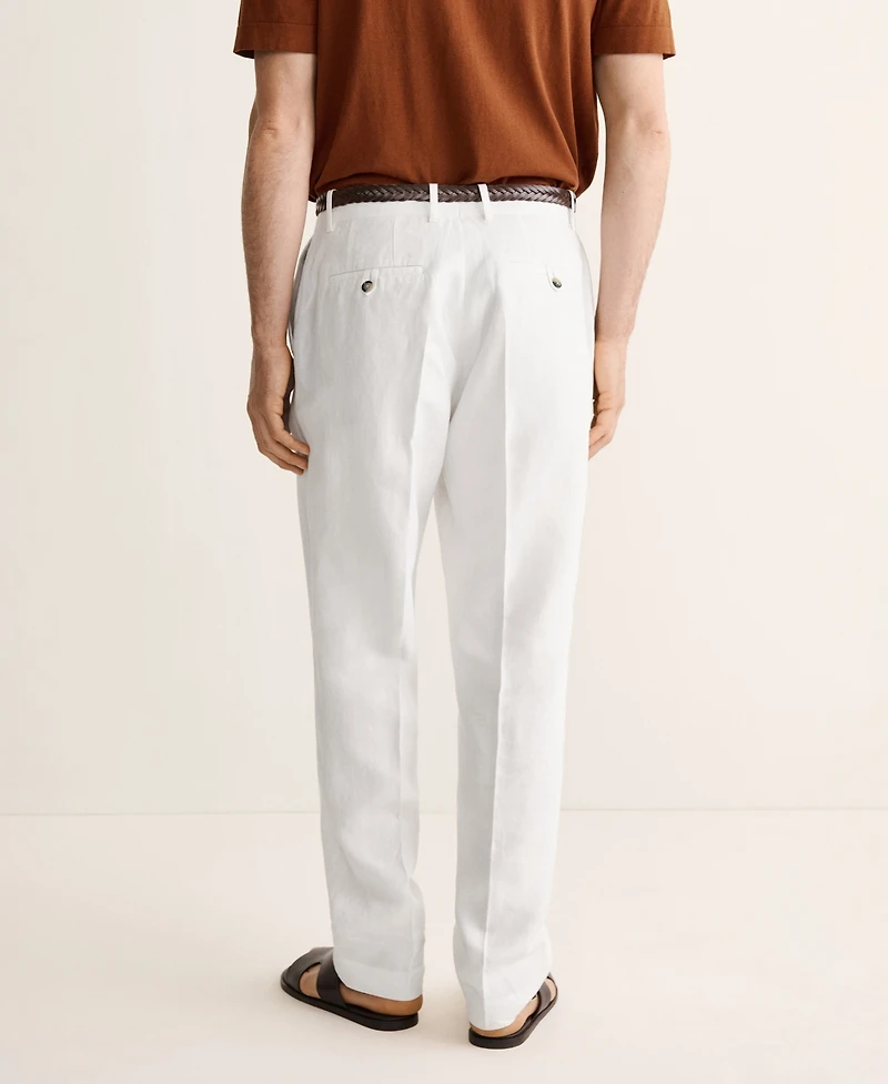 Mango Men's Linen Regular-Fit Pants