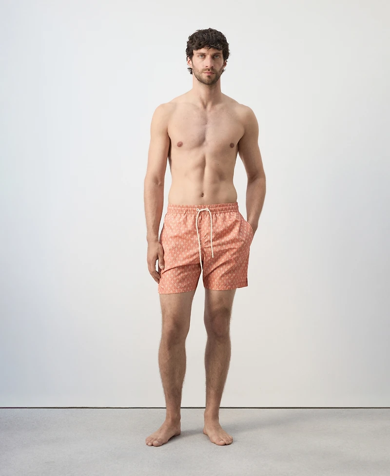Mango Men's Floral Print Swim Trunks