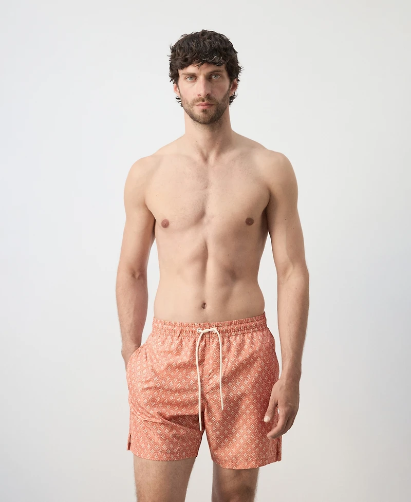 Mango Men's Floral Print Swim Trunks