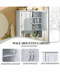 Midola Bathroom Wall Storage Cabinet, Multi -functional Wall Mounted Cabinet with Adjustable Shelves for Laundry Room and Kitchen and Living Room