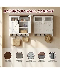 Midola Bathroom Wall Cabinet Over Toilet with Adjustable Shelves, Medicine Cabinet Storage Organizer for Bathroom Kitchen Garage, Hanging Towel Hook