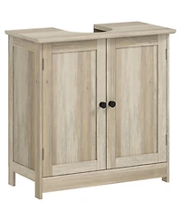 Busdays Weathered Oak Under Sink Bathroom Cabinet 2 Doors and Adjustable Shelf Vanity Storage