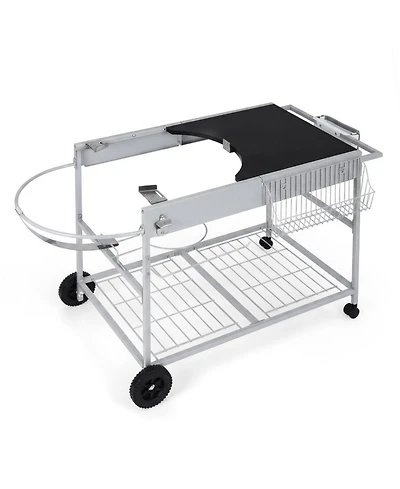 Sugift Movable Grill Table for 18 in 22 in Original Kettle for Camping