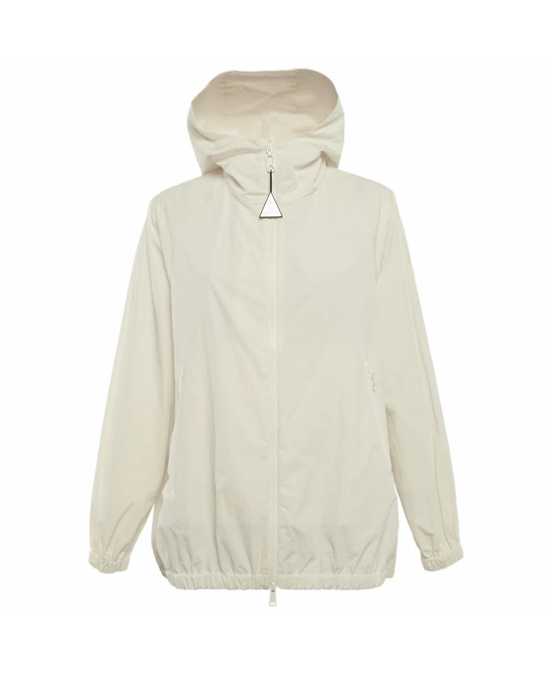Pre-Owned Moncler Women's Logo Applique Synthetic Euridice Zip-Up Jacket