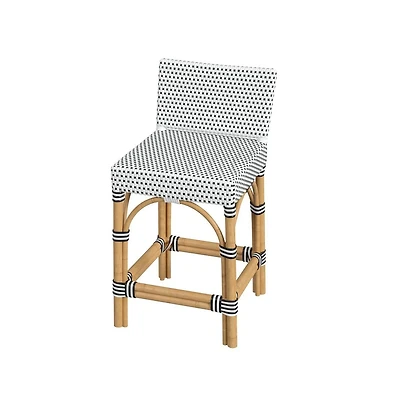 Butler Specialty Serienna Rectangular Rattan Low Back 24.5" Counter Stool