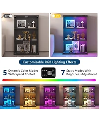 Vlsrka Rgb Display Cabinet with Glass Doors