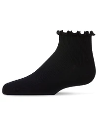 MeMoi Baby Girls Ruffled Top Thin Ribbed Anklet Socks