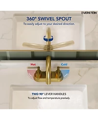 Everstein Centerset Bathroom Faucet with Drain Assembly 2-Handle Sink