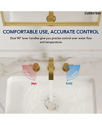 Everstein Widespread Bathroom Faucet 3 Hole 2-handle Sink with Drain Assembly