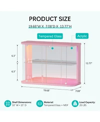Vlsrka 2-Tier Curio Display Cabinet with Rgb Lights