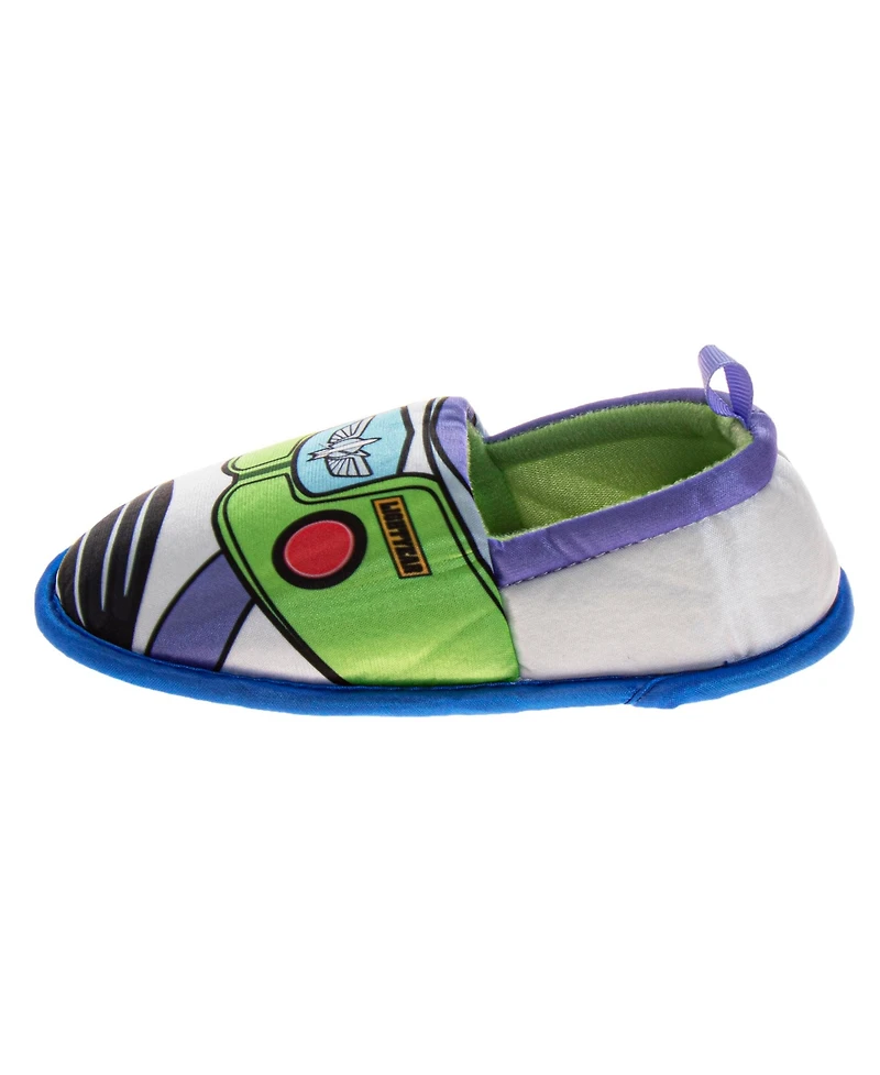 Disney Toy Story Woody and Buzz Boys' 5-12 Slippers Plush, Warm, Soft House Shoes Toddler Little Kid