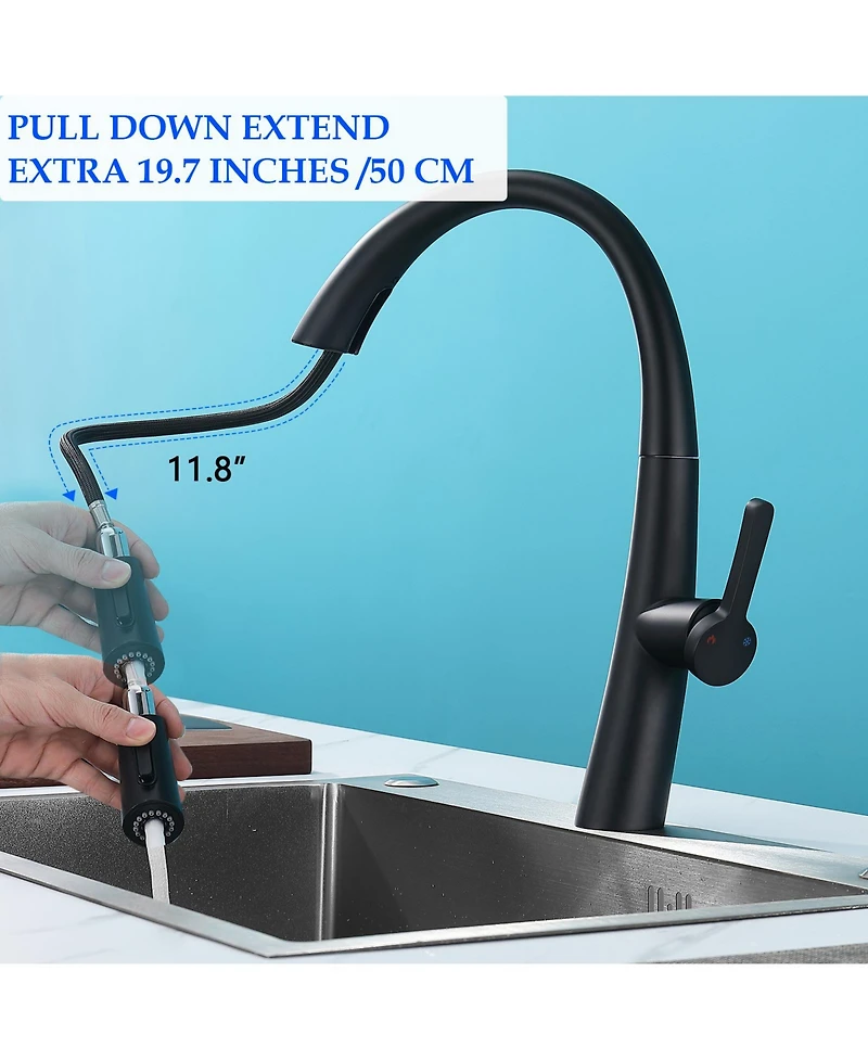 Phying Stainless Steel Pull Out Kitchen Faucet