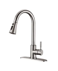 Phying Pull Down Kitchen Faucet with Sprayer Stainless Steel Brushed Nickel
