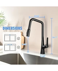 Phying Professional Kitchen Faucet 3 Function 360 Sprayer One Touch Switching FastConnect